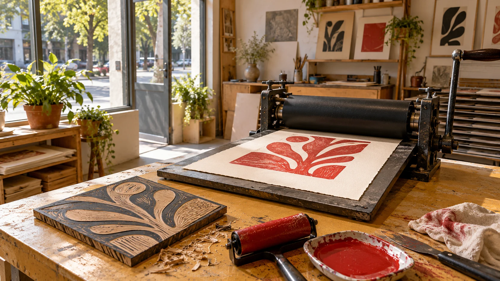 Printmaking supplies collection